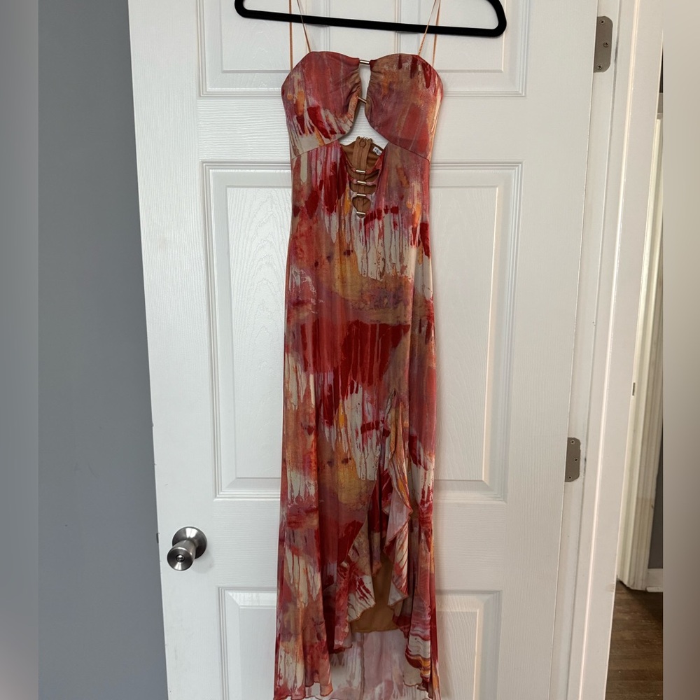 Fashion Nova Red and Orange High Low Dress